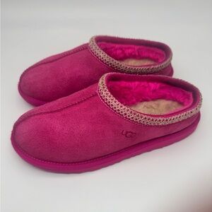 UGG Tasman II hot pink Big girls size 6 women’s 7 suede slip on shoes 1019965 K